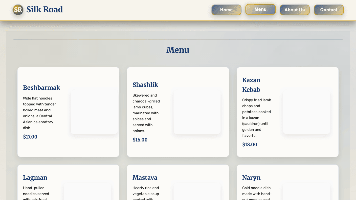 Restaurant Page preview